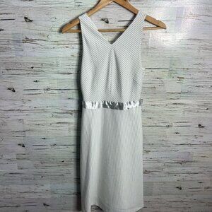 Banana Republic White striped silver Sheath Midi Dress size 2